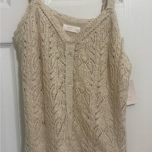 LC Lauren Conrad Beige Knit Cardigan